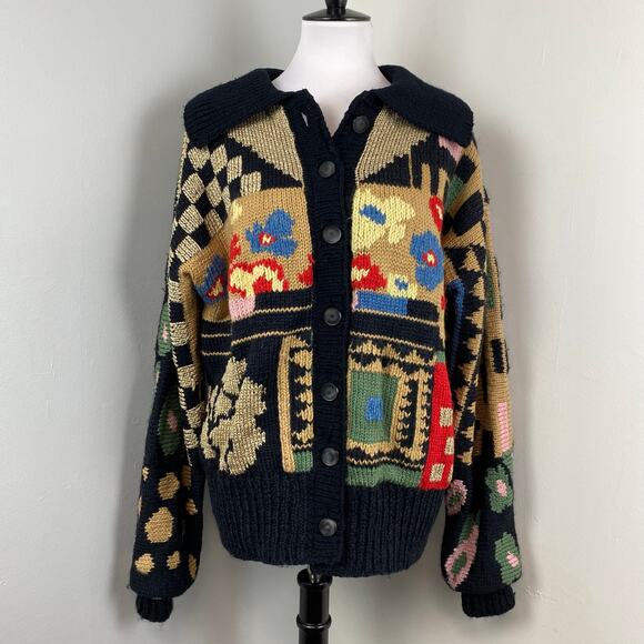 Vintage Handmade Abstract Chunky Knit Jacket - Picture 3 of 8